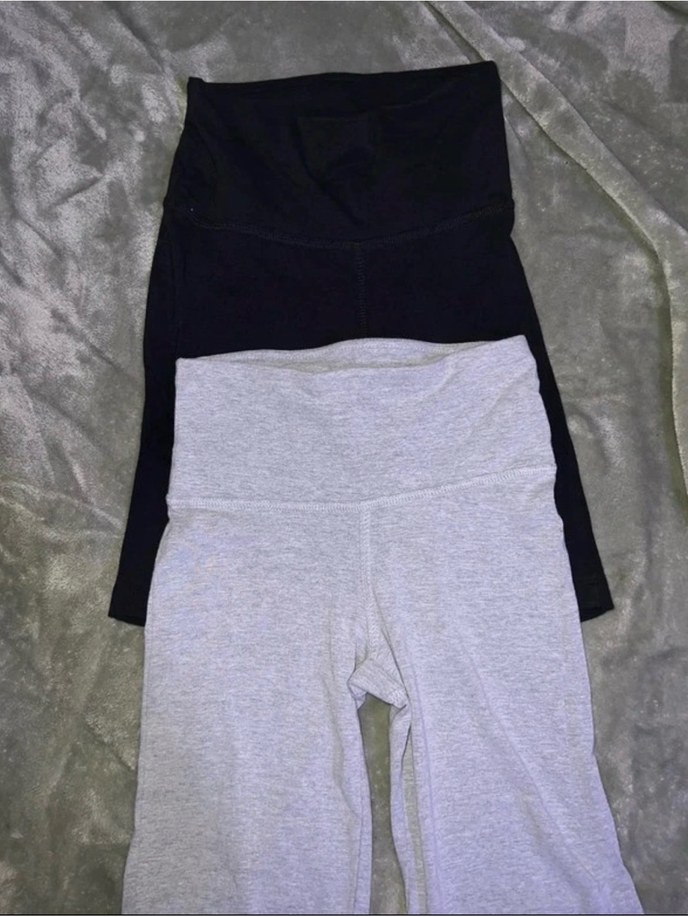 One Step Ahead Girls’ High-Waist Leggings Duo – Black & Light Gray